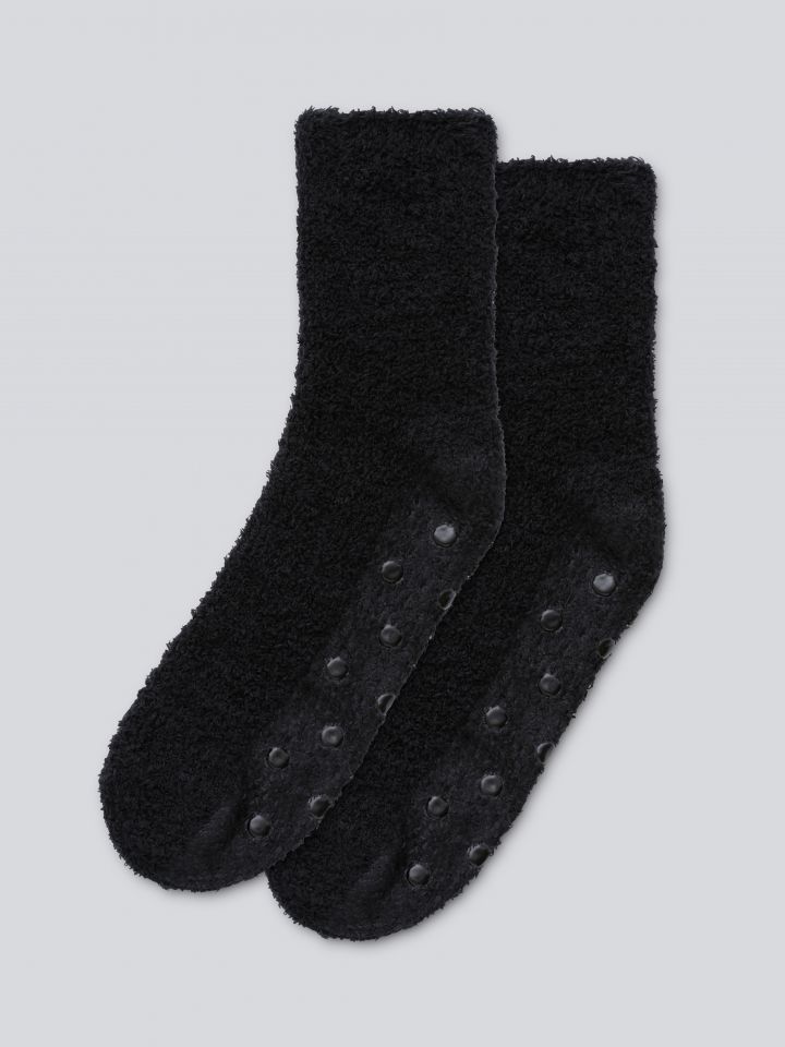 מארז 2 זוגות גרבי FLUFFY מדוגמים בצבע שחור